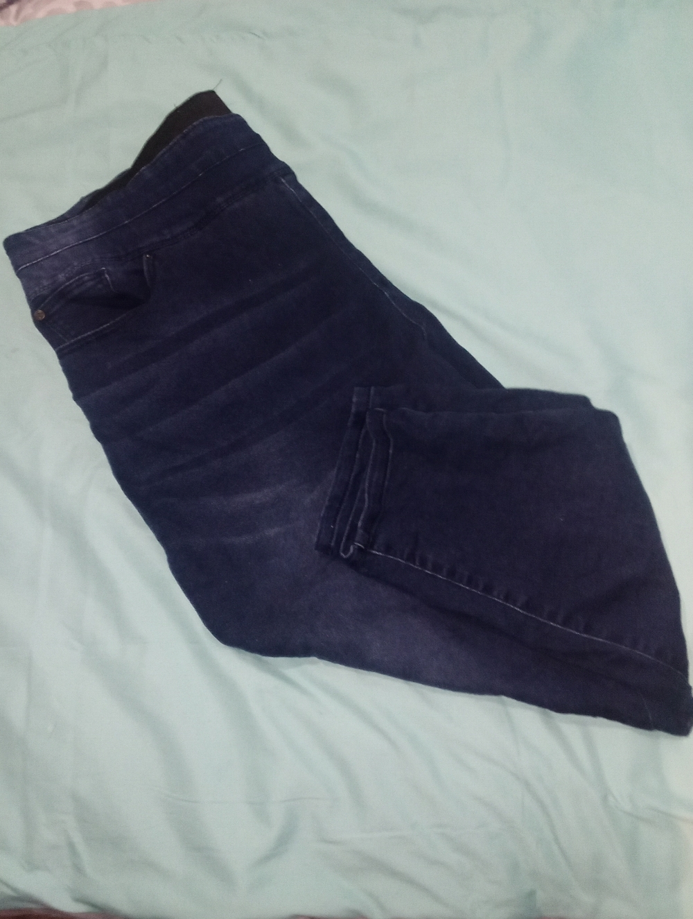 💙 NWOT Womens Dark Blue Stretch Jeans Curve 1X Comfy Date Movies Lunch Casual